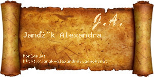 Janák Alexandra névjegykártya