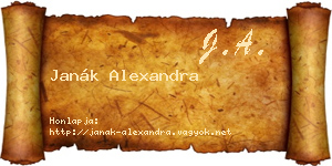 Janák Alexandra névjegykártya