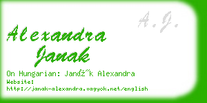 alexandra janak business card